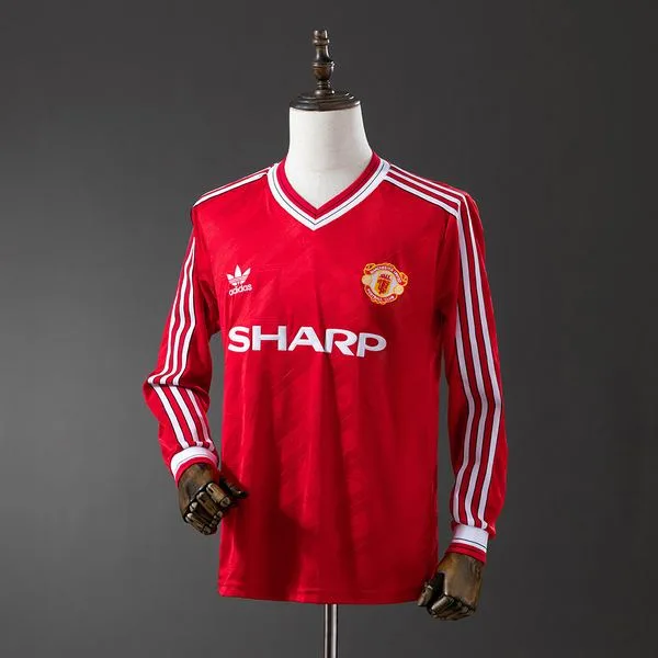 Camiseta de fútbol Manchester United 1986/88 LOCAL MANGA LARGA VERSION FAN